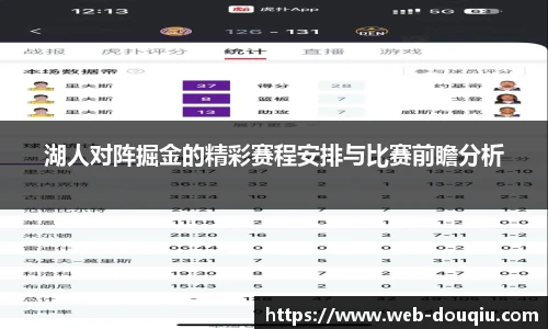 湖人对阵掘金的精彩赛程安排与比赛前瞻分析
